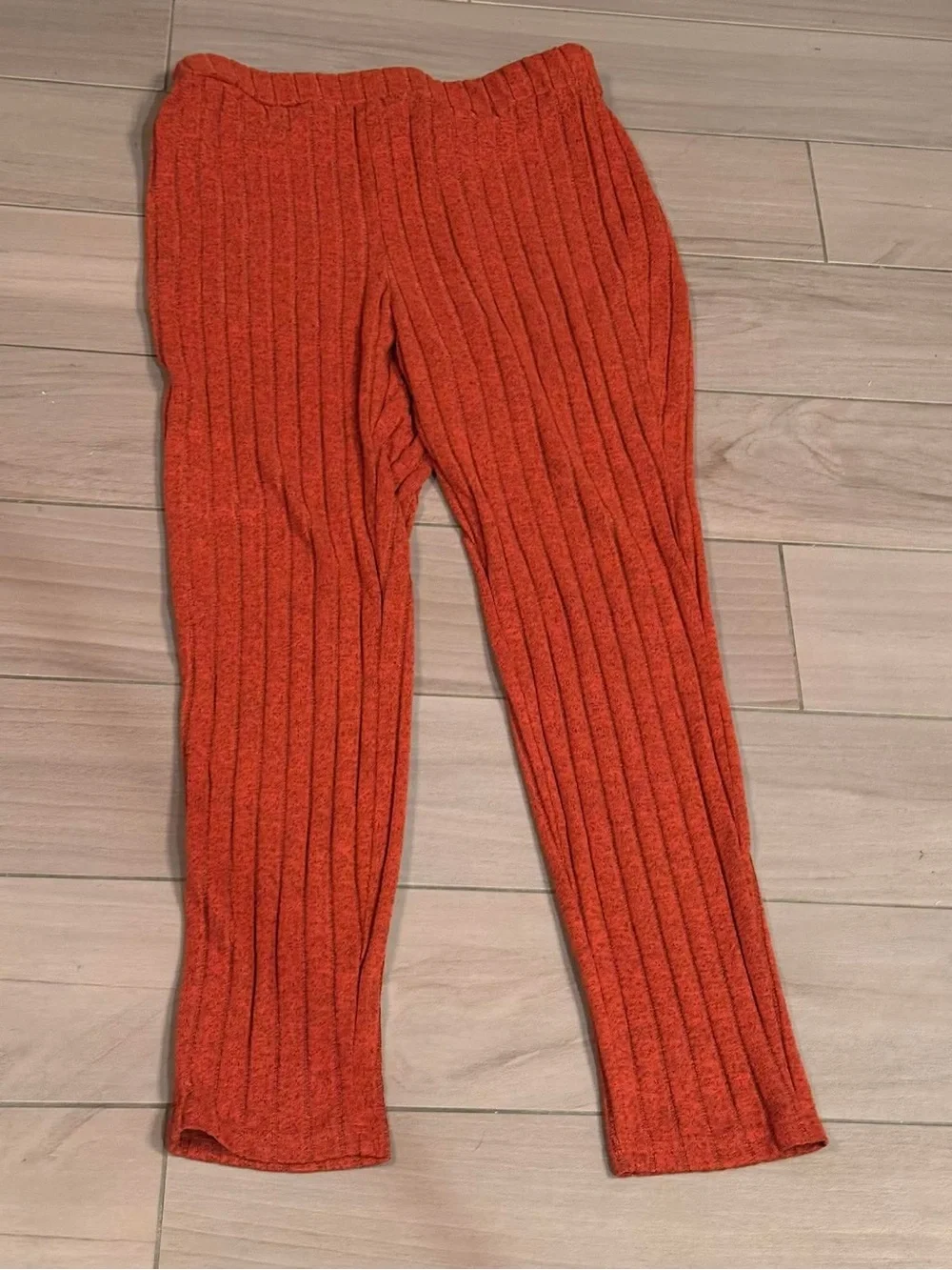 SHEIN rust orange ribbed knit top SIZE 12
